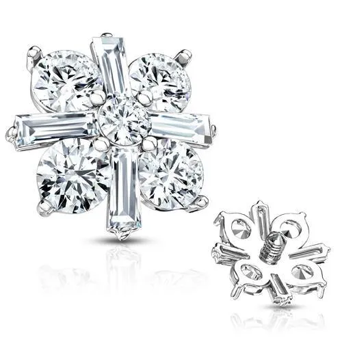 Bracelets 14g CZ Shield Stainless End Tulsa Body Jewelry