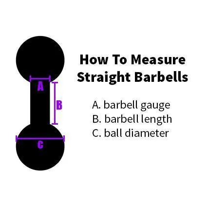 Bracelets Tulsa Body Jewelry 0g Stainless Straight Barbell internal