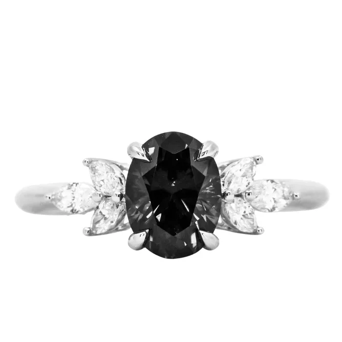 Charm Necklaces Anueva Jewelry Marquis Diamond Cluster Side Stone Setting
