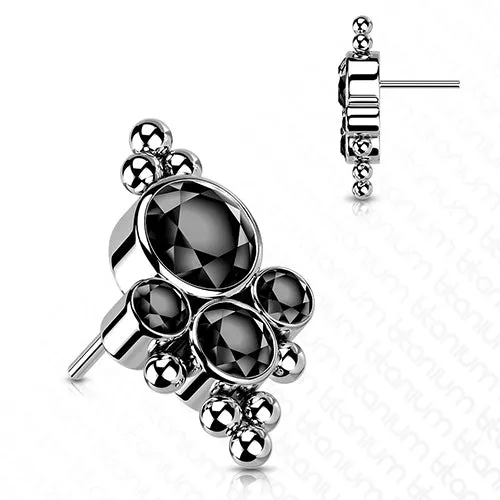Charm Necklaces CZ Cluster Titanium Threadless End Tulsa Body Jewelry Charm Necklaces CZ Cluster Titanium Threadless End Tulsa Body Jewelry