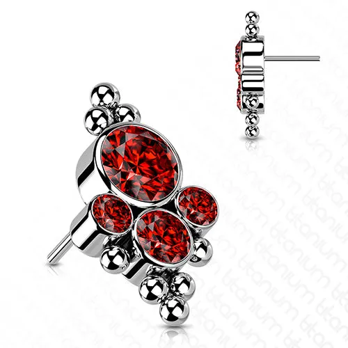 Charm Necklaces CZ Cluster Titanium Threadless End Tulsa Body Jewelry Charm Necklaces CZ Cluster Titanium Threadless End Tulsa Body Jewelry