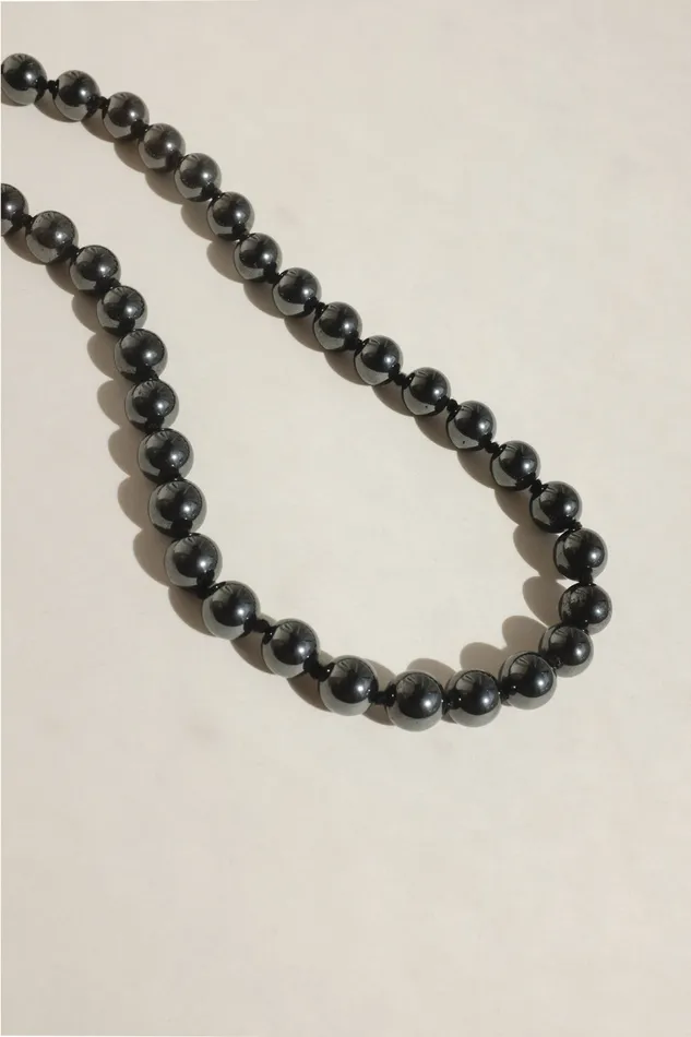 collectionno2 BLACK GLASS PEARL VINTAGE NECKLACE Necklaces collectionno2 BLACK GLASS PEARL VINTAGE NECKLACE Necklaces