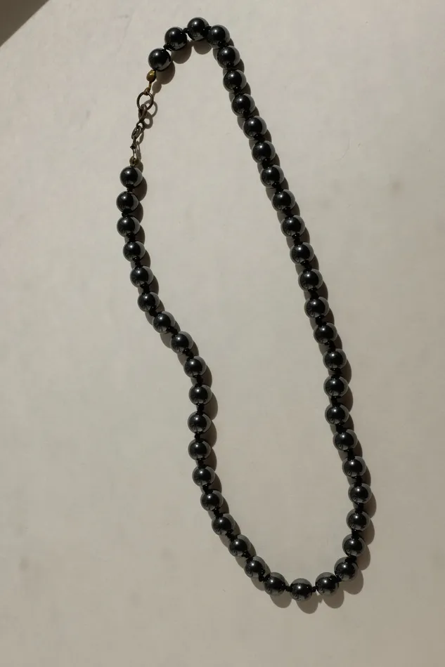 collectionno2 BLACK GLASS PEARL VINTAGE NECKLACE Necklaces collectionno2 BLACK GLASS PEARL VINTAGE NECKLACE Necklaces