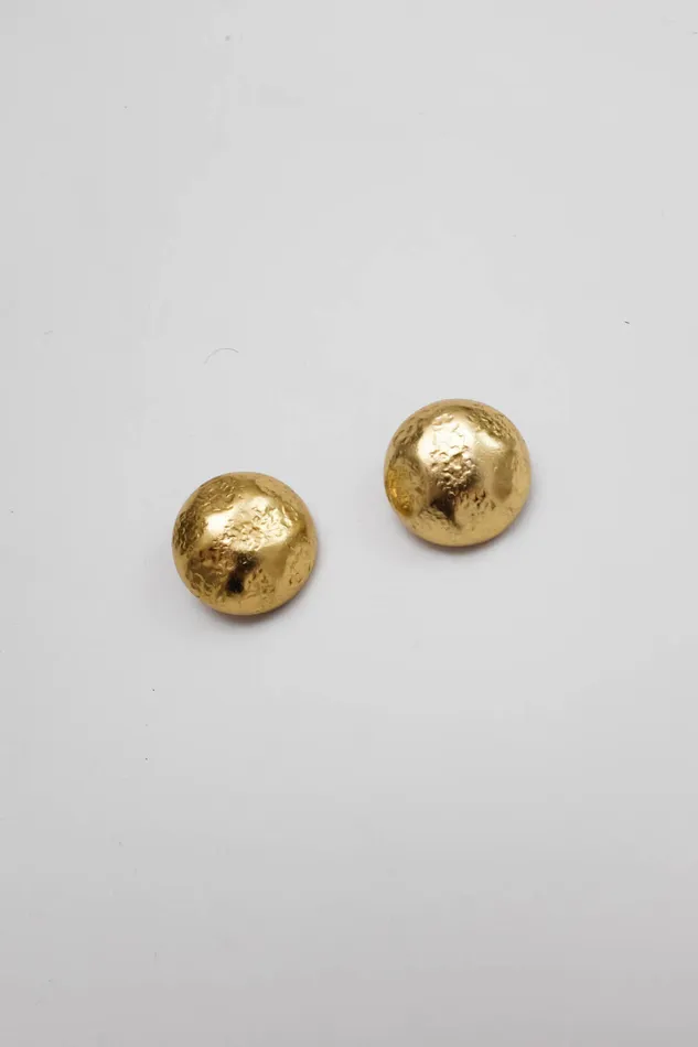 collectionno2 Earrings MOON VINTAGE 14K GOLD HAMMERED EARRINGS