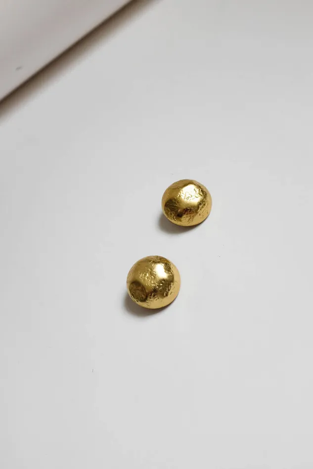 collectionno2 Earrings MOON VINTAGE 14K GOLD HAMMERED EARRINGS collectionno2 Earrings MOON VINTAGE 14K GOLD HAMMERED EARRINGS