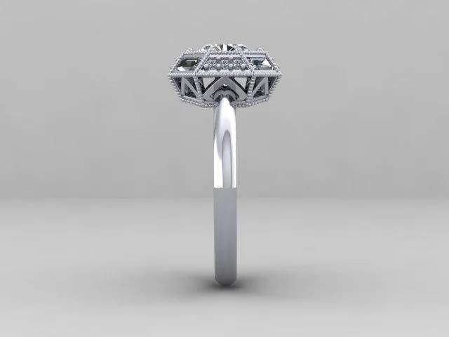 Custom Order Custom Old European Cut Art Deco Engagement Ring Anueva Jewelry Rings