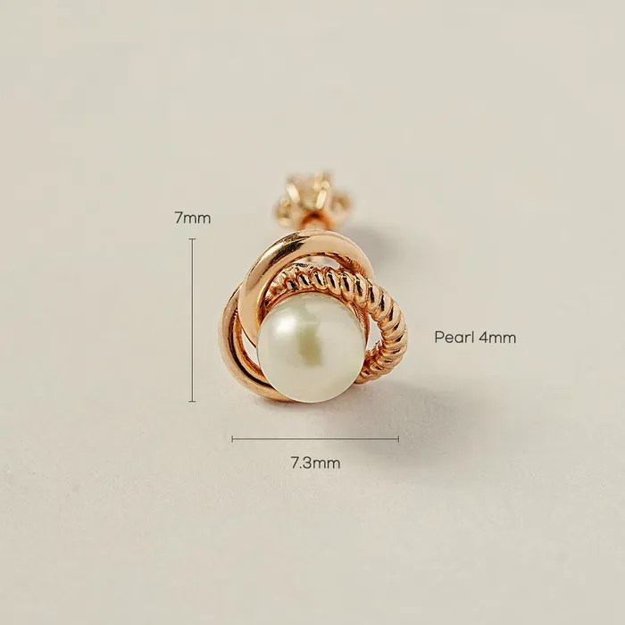 Earrings 14K Gold Freesia Pearl Cartilage Earring 18G16G MinimalBijoux