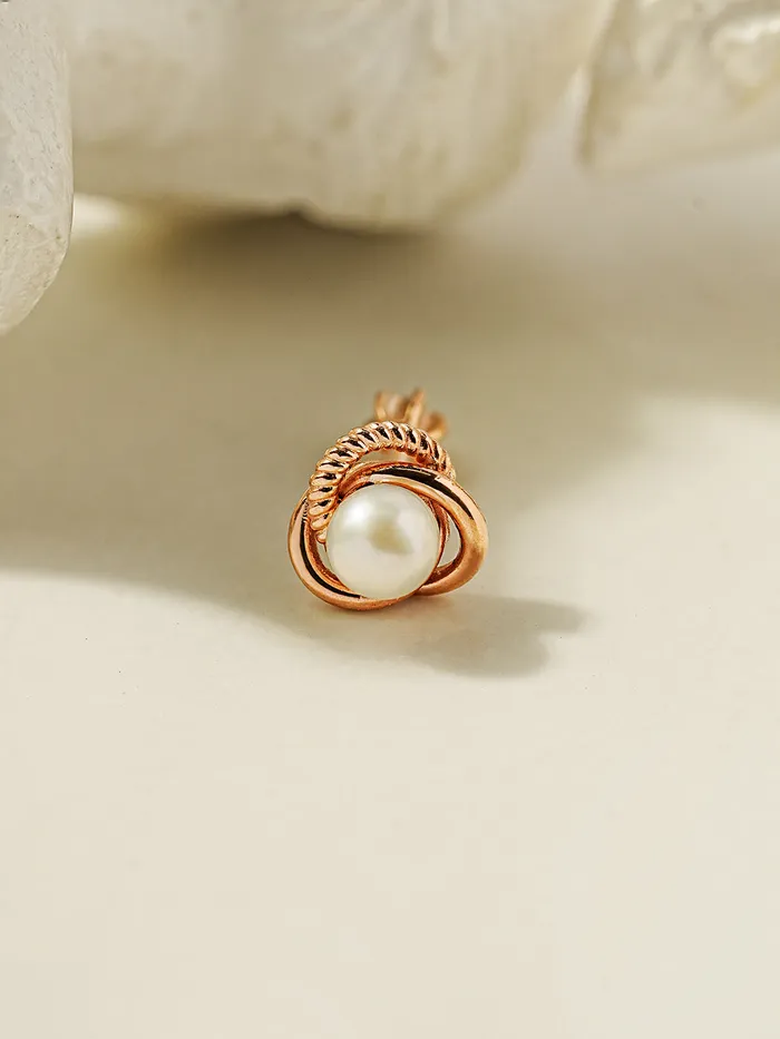 Earrings 14K Gold Freesia Pearl Cartilage Earring 18G16G MinimalBijoux