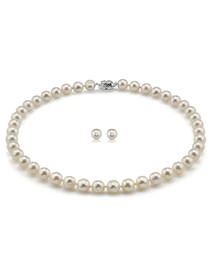 Earrings 95100mm Hanadama Pearl Necklace and Earring Set SPT