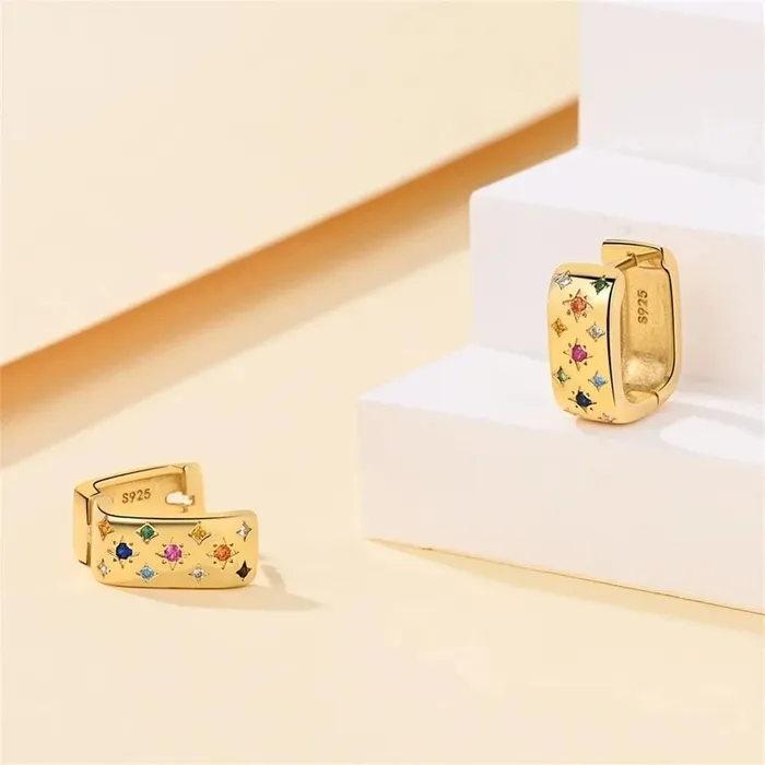 Earrings 925 Sterling Silver Square Earrings Mabel Love