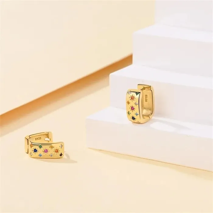 Earrings 925 Sterling Silver Square Earrings Mabel Love
