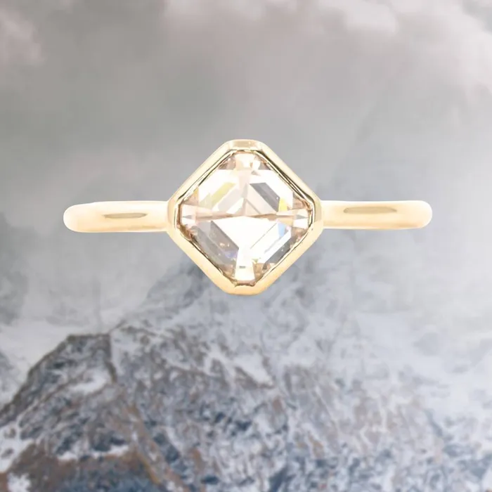 Earrings Anueva Jewelry 133ct Inverted Asscher cut Diamond in 14k Yellow Gold Contemporary Bezel Setting Earrings Anueva Jewelry 133ct Inverted Asscher cut Diamond in 14k Yellow Gold Contemporary Bezel Setting