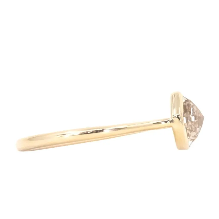Earrings Anueva Jewelry 133ct Inverted Asscher cut Diamond in 14k Yellow Gold Contemporary Bezel Setting