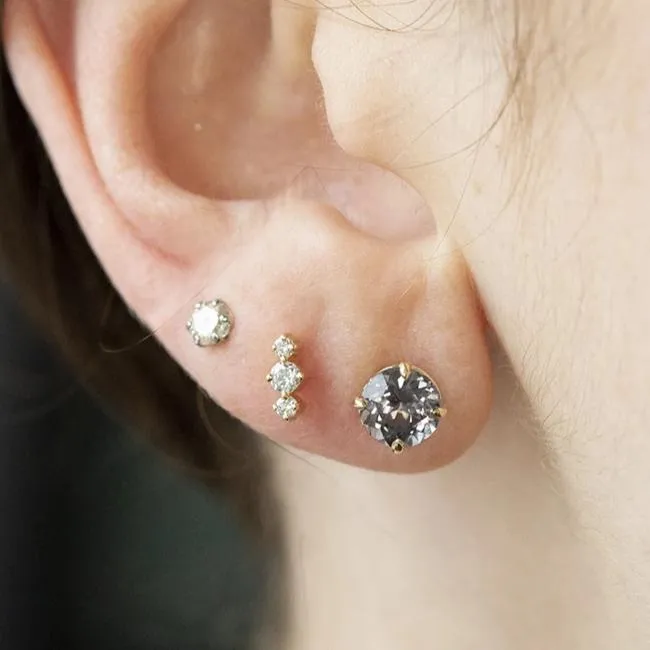 Earrings Anueva Jewelry 189ctw Round Grey Spinel Stud Earrings in Yellow Gold Earrings Anueva Jewelry 189ctw Round Grey Spinel Stud Earrings in Yellow Gold