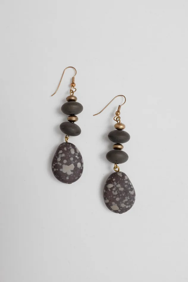 Earrings collectionno2 LONG GREY GOLD VINTAGE EARRINGS Earrings collectionno2 LONG GREY GOLD VINTAGE EARRINGS