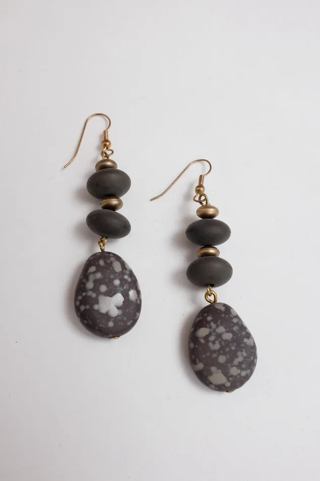 Earrings collectionno2 LONG GREY GOLD VINTAGE EARRINGS Earrings collectionno2 LONG GREY GOLD VINTAGE EARRINGS