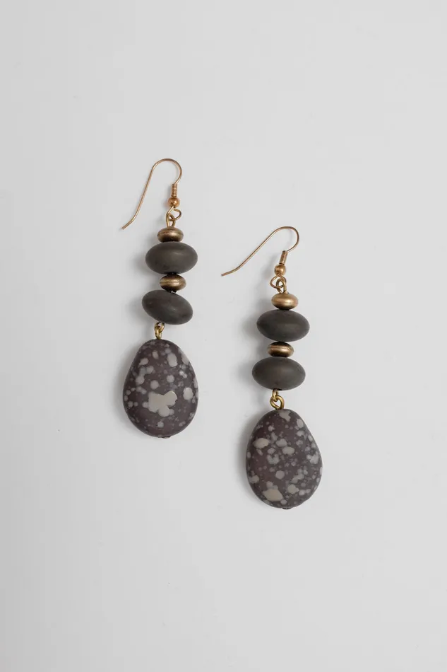 Earrings collectionno2 LONG GREY GOLD VINTAGE EARRINGS Earrings collectionno2 LONG GREY GOLD VINTAGE EARRINGS