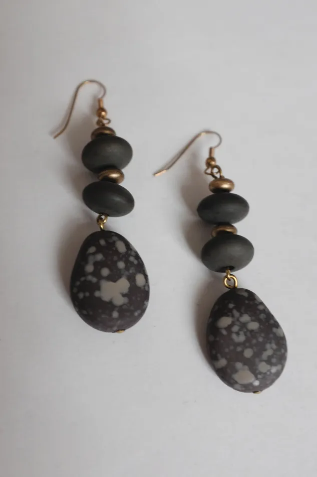Earrings collectionno2 LONG GREY GOLD VINTAGE EARRINGS Earrings collectionno2 LONG GREY GOLD VINTAGE EARRINGS