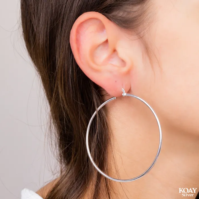 Earrings KOAY Silver Store Large Hoop 04 Earring