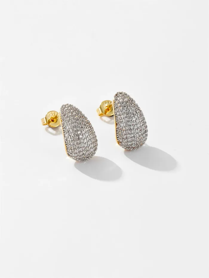 Earrings Mabel Love Co Curved Teardrop Stud Earrings