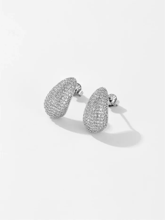 Earrings Mabel Love Co Curved Teardrop Stud Earrings