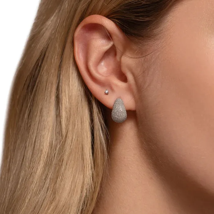Earrings Mabel Love Co Curved Teardrop Stud Earrings