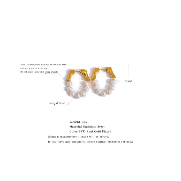 Earrings Mabel Love Co Royal Pearl Hoop Earrings