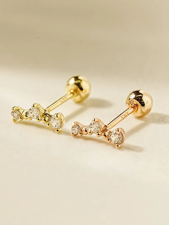 Earrings MinimalBijoux 14K Gold Cresendo Tiara Cartilage Earring 20G
