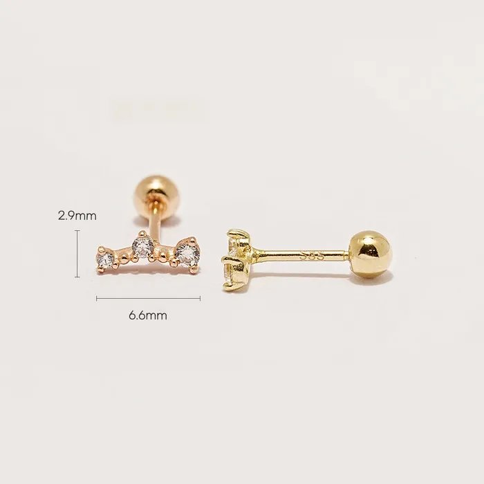 Earrings MinimalBijoux 14K Gold Cresendo Tiara Cartilage Earring 20G