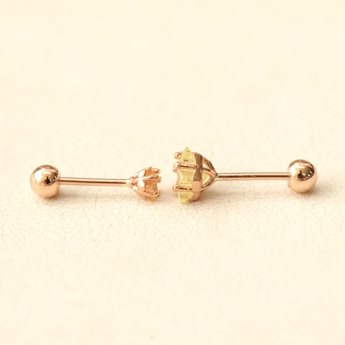 Earrings MinimalBijoux 14K Gold Daily Cubic Star Earring 20G18G16G