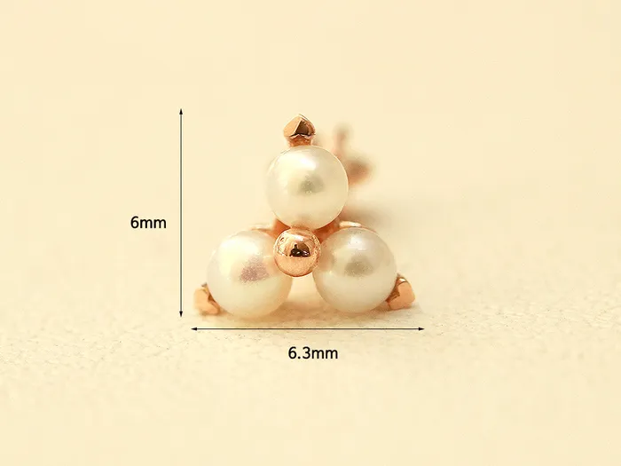 Earrings MinimalBijoux 14K Gold Heart Pearl Cartilage Earring 18G16G