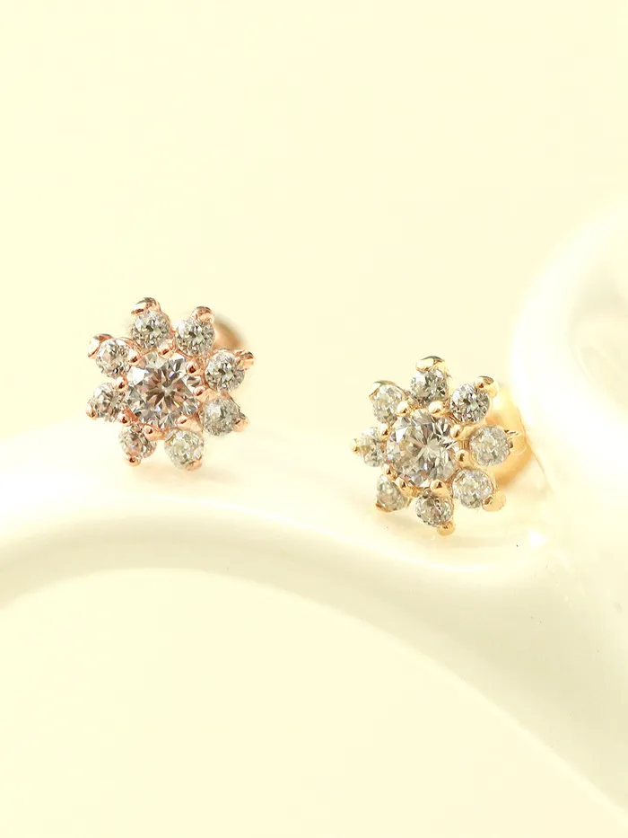 Earrings MinimalBijoux 14K Gold Mini Sun Flower Cartilage Earring 20G18G