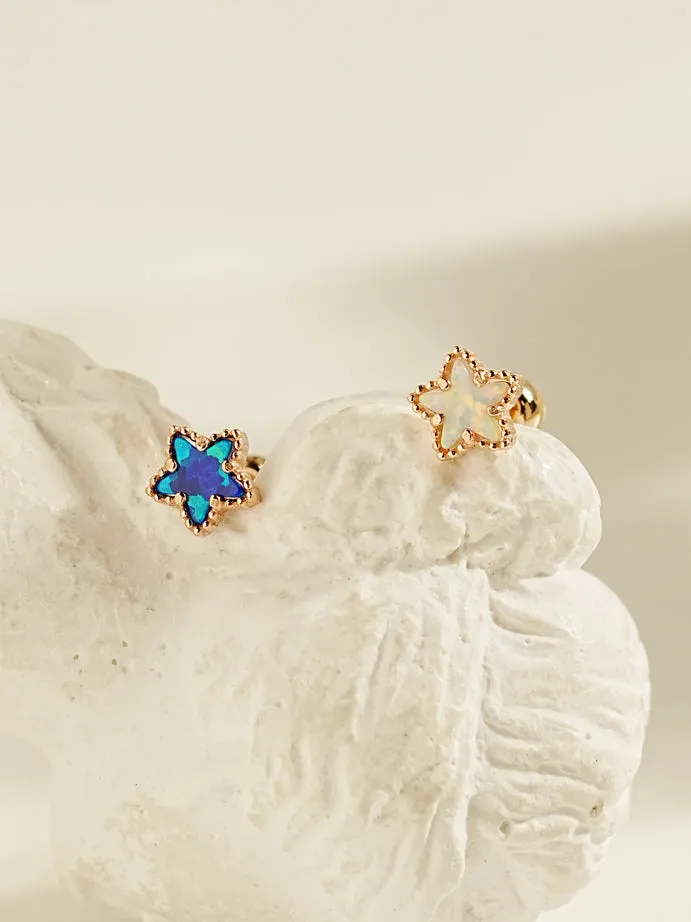 Earrings MinimalBijoux 14K Gold Oasis Star Cartilage Earring 20G