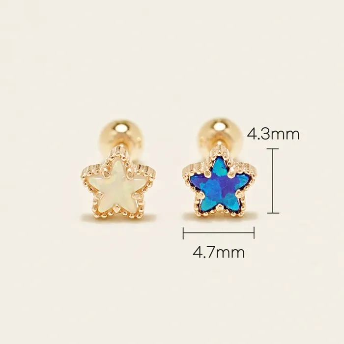 Earrings MinimalBijoux 14K Gold Oasis Star Cartilage Earring 20G