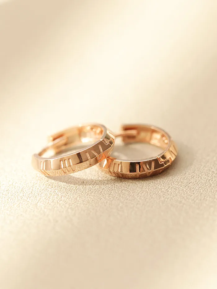 Earrings MinimalBijoux 14K Gold Roman Numbering Hoop Earring