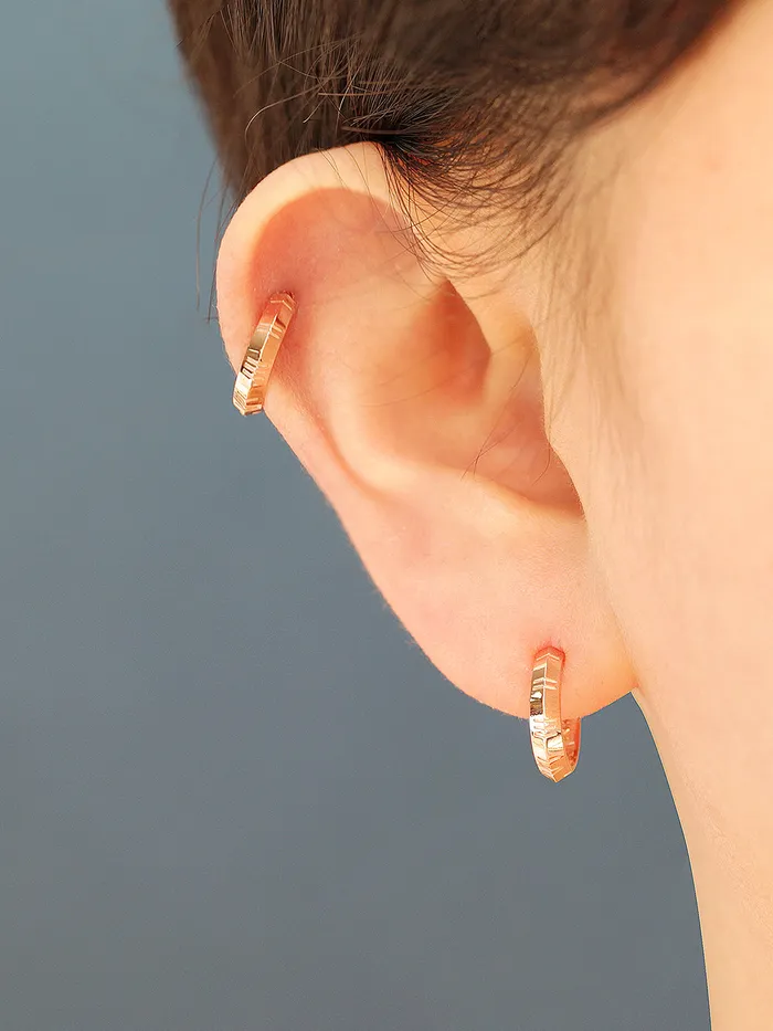 Earrings MinimalBijoux 14K Gold Roman Numbering Hoop Earring