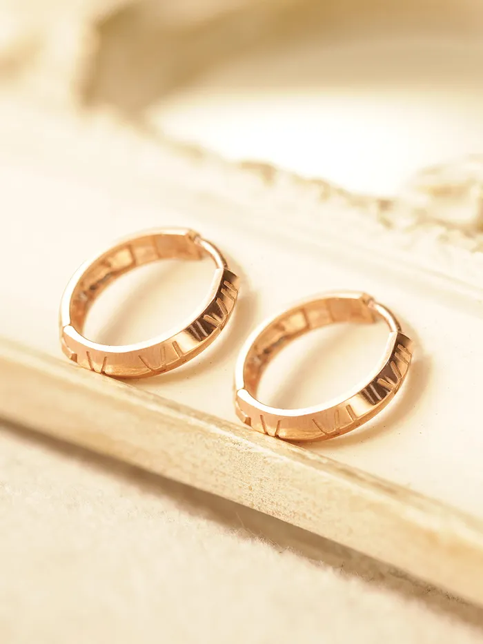 Earrings MinimalBijoux 14K Gold Roman Numbering Hoop Earring