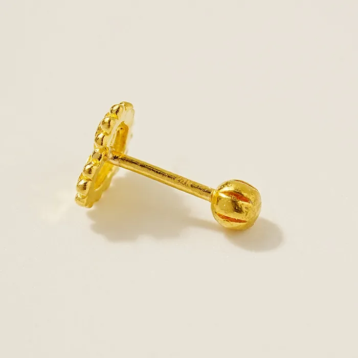 Earrings MinimalBijoux 24K Gold Cutting Heart Cartilage Earring 20G