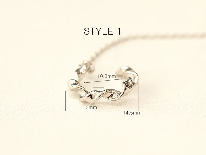 Earrings MinimalBijoux 925 Silver Long Chain Cubic Ear Cuff