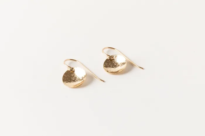 Earrings SAMPLE SALE Parker Drop Hammered Earrings Gold Fill Sheena Marshall Jewelry