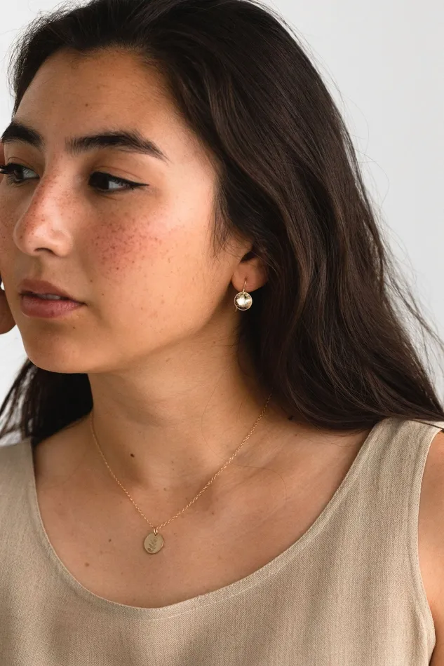 Earrings SAMPLE SALE Parker Drop Hammered Earrings Gold Fill Sheena Marshall Jewelry