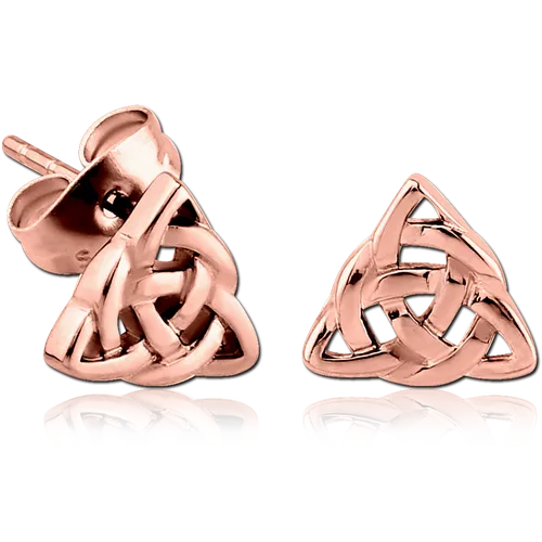Earrings Tulsa Body Jewelry Celtic Knot Rose Gold Stud Earrings