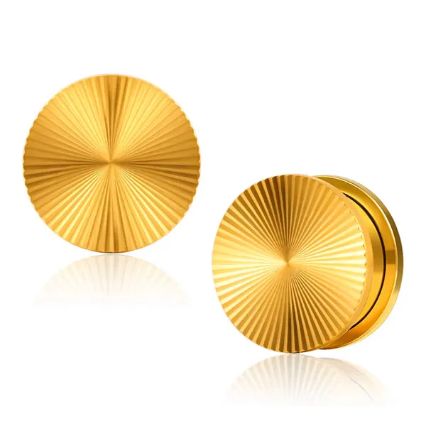 Earrings Tulsa Body Jewelry Radiant Gold ScrewOn Plugs