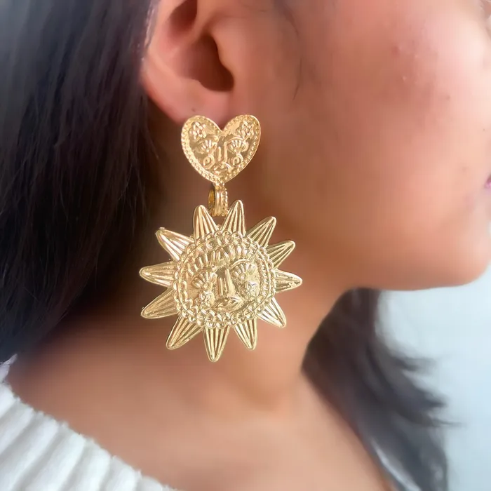 Earrings Upakarna The Sun Statement Earrings