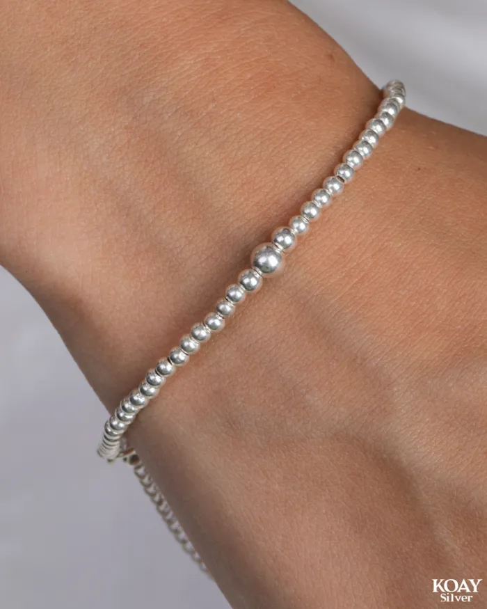 KOAY Silver Store Bracelets Small balls Bracelet