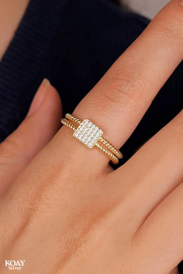 KOAY Silver Store Rings Zircon 033 GP Ring