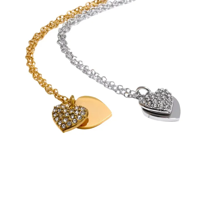Mabel Love Co Double Heart Necklace Necklaces