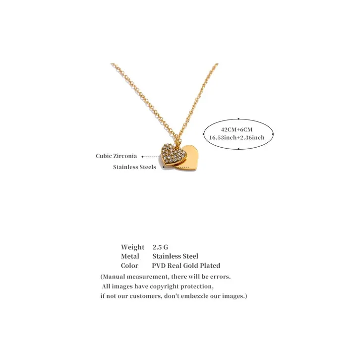 Mabel Love Co Double Heart Necklace Necklaces