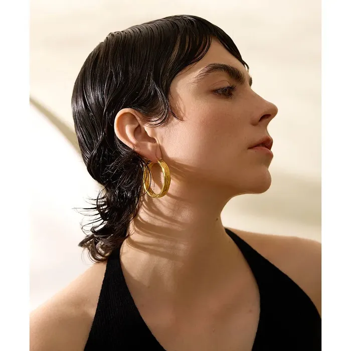 Mabel Love Co Earrings Ripple Hoop Earrings