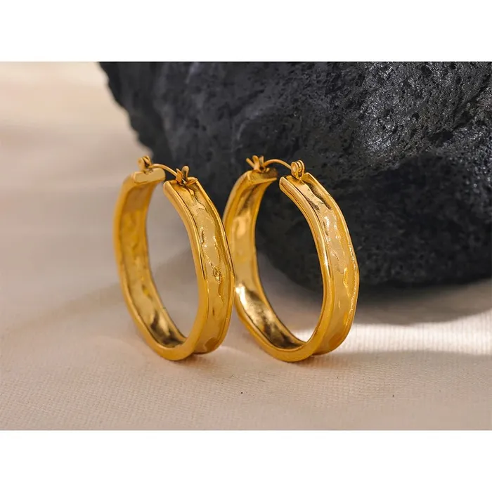 Mabel Love Co Earrings Ripple Hoop Earrings